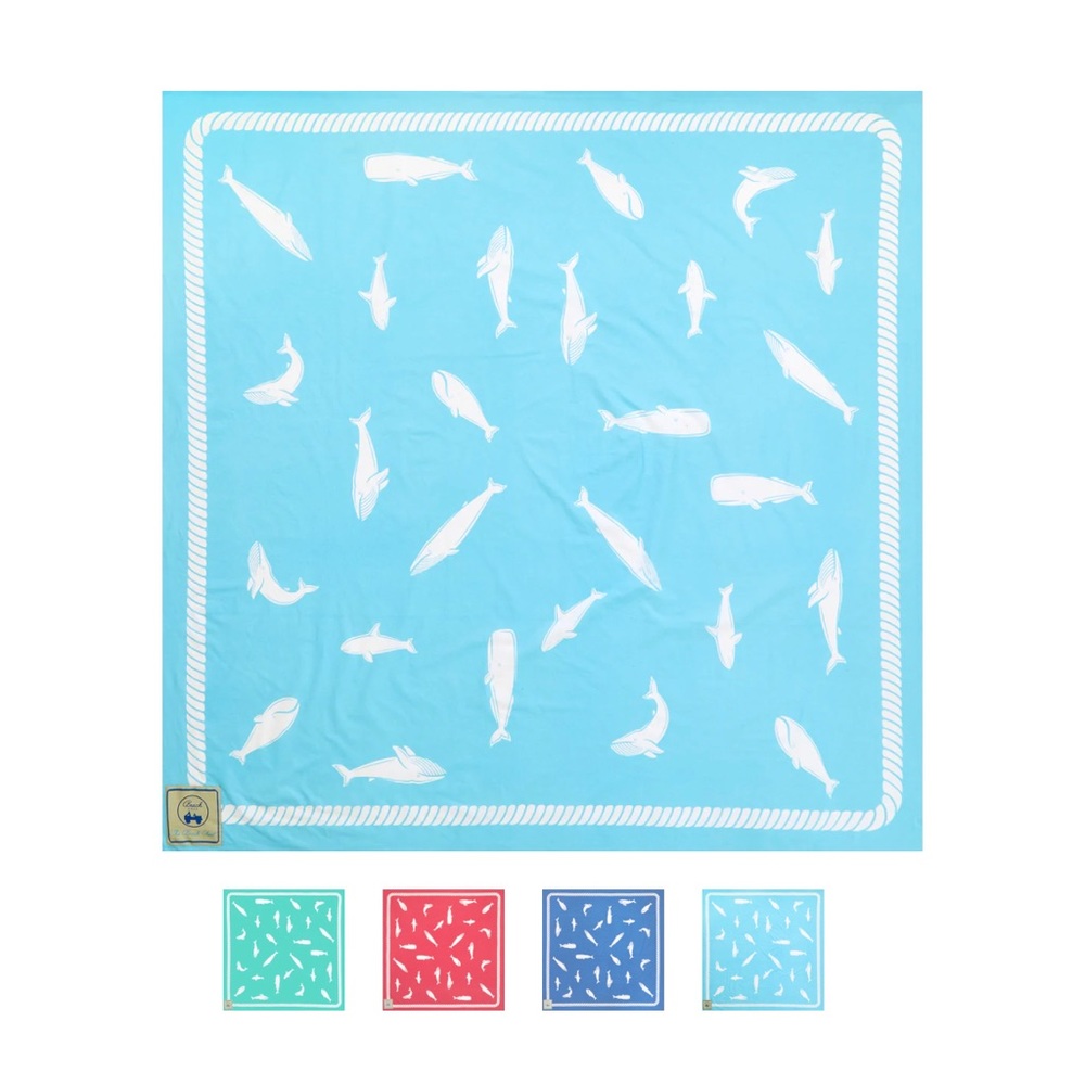 Beach Sheets - BNWT Beach Blanket- Whales- Eggshell Blue never opened
